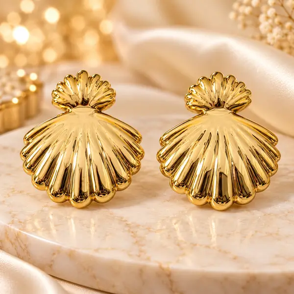 Gold Seashell Earrings