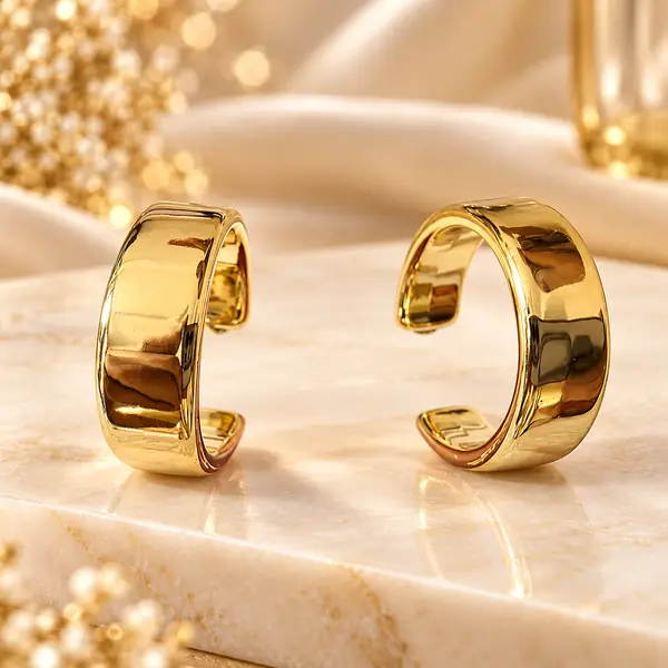 Gold Wide Hoops