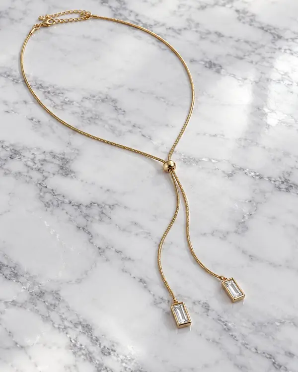 Baguette Lariat Necklace