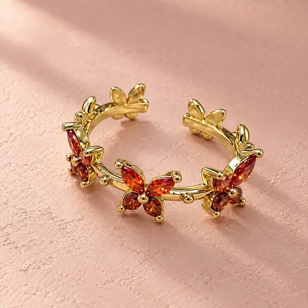 Amber Butterfly Ring