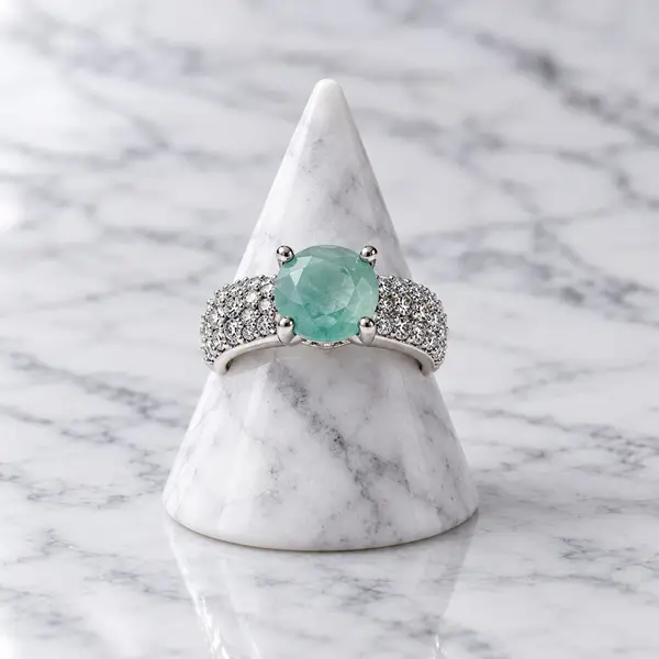Aqua Solitaire Ring