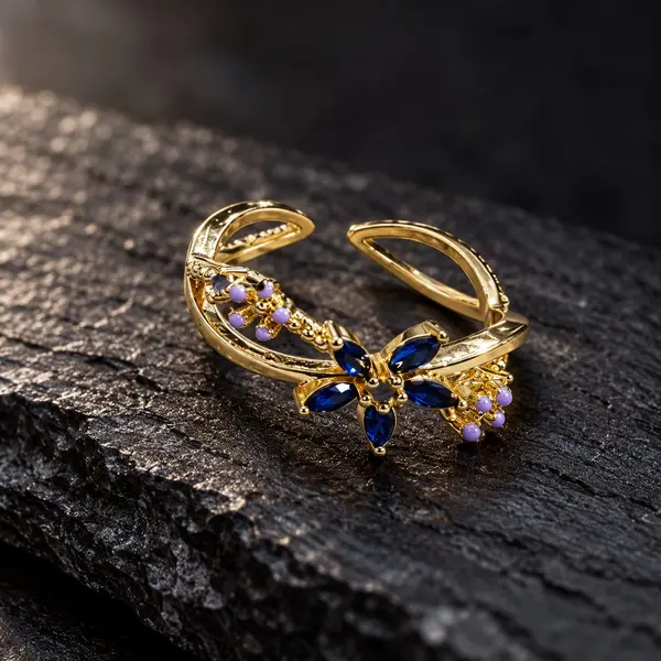 Blue Flower Ring