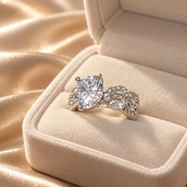 Pear Solitaire Ring
