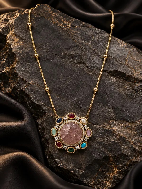 Blush Pendant Necklace Set