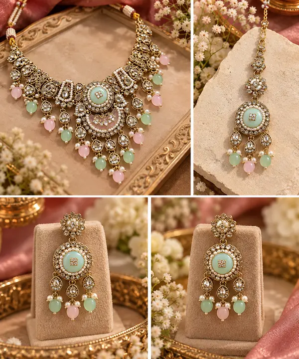 Mint and Pink Necklace Set