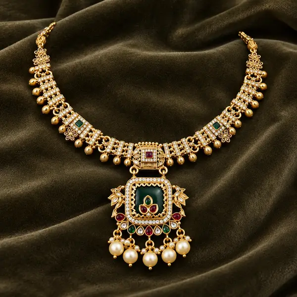 Green Pendant Necklace Set