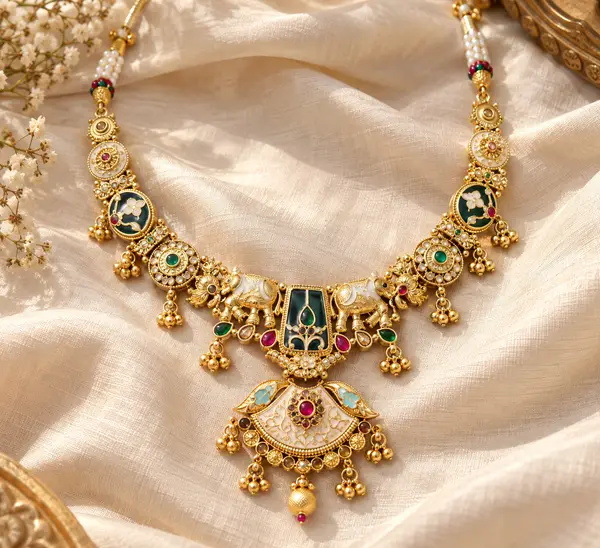 Temple Enamel Necklace Set
